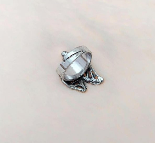 Otantik Tasarım Kadın Yüzük Taşlı Gri Renk Yüzük Ayarlanabilir Ölçü - 3