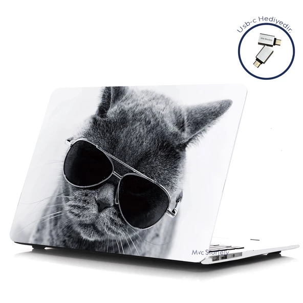 Macbook Pro M1-M2, Kılıf 13inç Cat01NL (Type-c'li Model)A2338 A2289 A2251 A1706-08 A1989 A2159 ile Uyumlu - 11