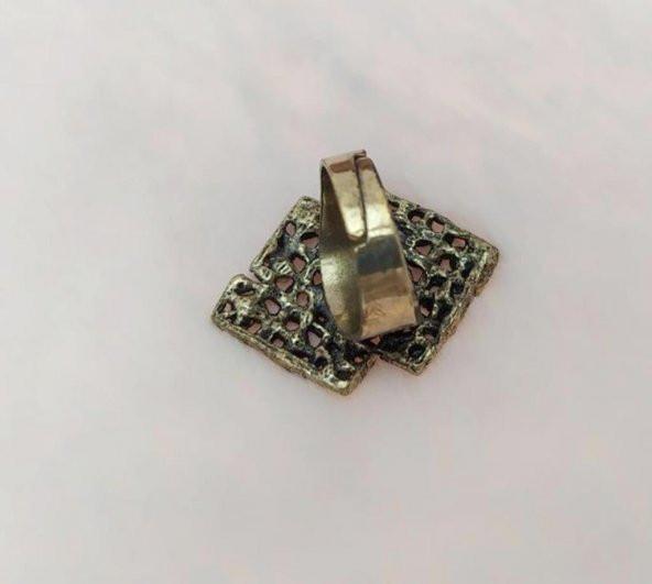 Kadın Yüzük  Otantik Tasarım Swaroski Taşlı Gold Renk Yüzük Ayarlanabilir Ölçü - 3