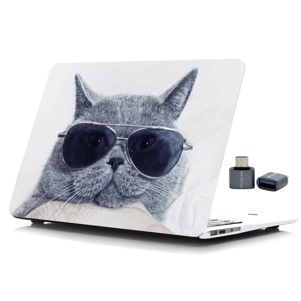 MacBook Pro 13 inç kılıf A2338 M1 M2 A2251 A2289 A1706 A1708 A1989 A2159 TPU UV kedi baskılı - Resim 5