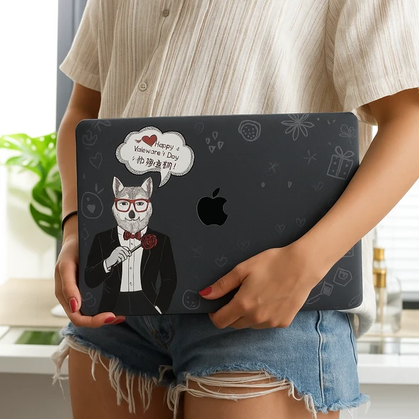 Macbook Pro Kılıf 13inç M1-M2, Dog01NL (Type-c'li Model)A2338 A2289 A2251 A1706-08 A1989 A2159 ile Uyumlu - Resim 7