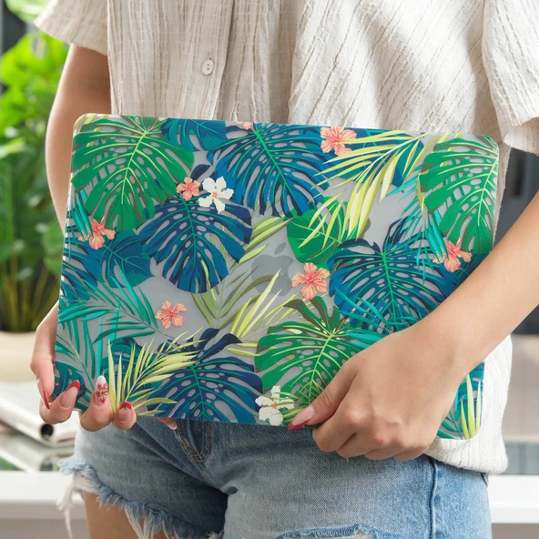MacBook Pro 13 Çiçek Desenli TPU Sert Hard Case İnce Hafif Koruma M1-M2 Uyumlu 13 inç - Resim 5