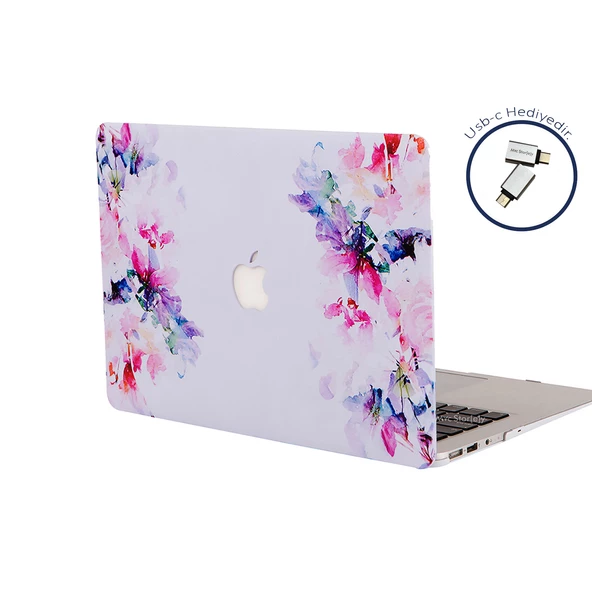 Macbook Pro Kılıf 13inç M1-M2, Flower02 (Type-c'li Model)A2338 A2289 A2251 A1706-08 A1989 A2159 ile Uyumlu - 10