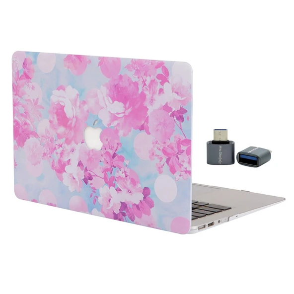 MacBook Pro 13 Çiçek Desenli TPU Kılıf İnce Hafif Darbe Çizilme Koruma Kapak A1706-A2338 Uyumlu - Resim 2