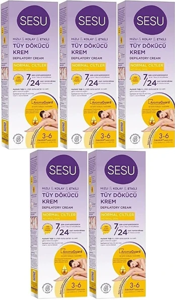 Sesu Tüy Dökücü Krem 100ML Normal Ciltler (5 Li Set) - 2