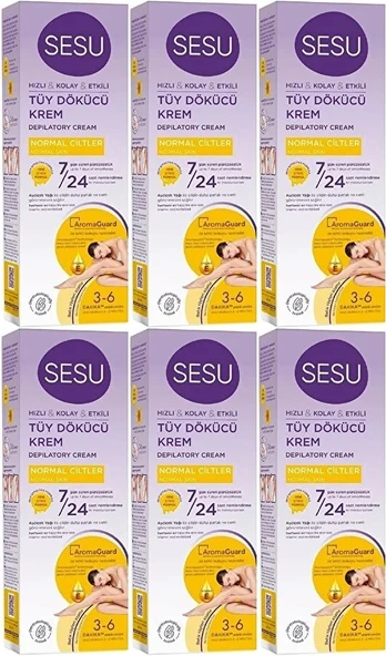 Sesu Tüy Dökücü Krem 100ML Normal Ciltler (6 Lı Set)