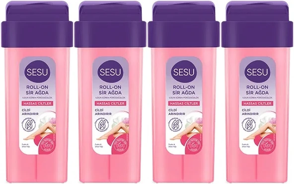 Sesu Roll-On Sir Ağda 100ML Pembe Hassas Cilt (4 Lü Set)