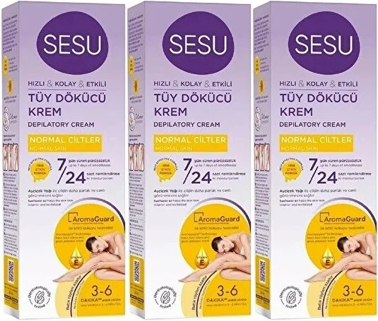 Sesu Tüy Dökücü Krem 100ML Normal Ciltler (3 Lü Set)