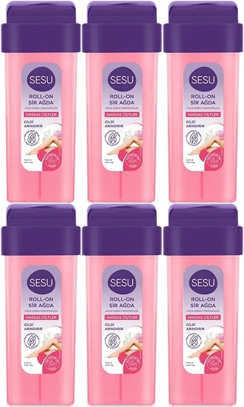 Sesu Roll-On Sir Ağda 100ML Pembe Hassas Cilt (6 Lı Set)