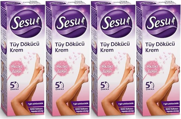 Sesu Tüy Dökücü Krem 40ML Hassas Ciltler (4 Lü Set)