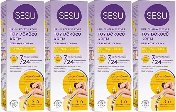 Sesu Tüy Dökücü Krem 100ML Normal Ciltler (4 Lü Set)