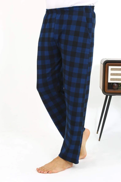 Akbeniz Erkek Ekoseli Desen Penye Tek Alt Pijama 27540 Siyah - 10