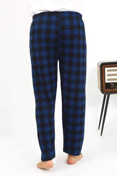 Akbeniz Erkek Ekoseli Desen Penye Tek Alt Pijama 27540 Siyah - 11