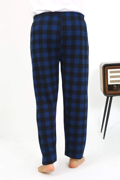 Akbeniz Erkek Ekoseli Desen Penye Tek Alt Pijama 27540 Siyah - 5
