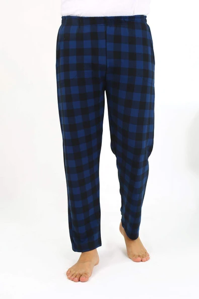 Akbeniz Erkek Ekoseli Desen Penye Tek Alt Pijama 27540 Siyah - 9