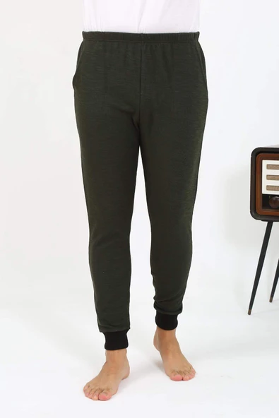 Akbeniz Erkek Pamuk Tek Alt Pijama Haki 27551 - 7