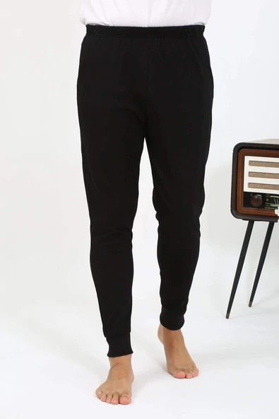 Akbeniz Erkek Pamuk Tek Alt Pijama Siyah 27551 - 2