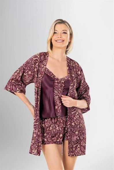 Aria's Closet 3'lü Şort Takımı Desenli