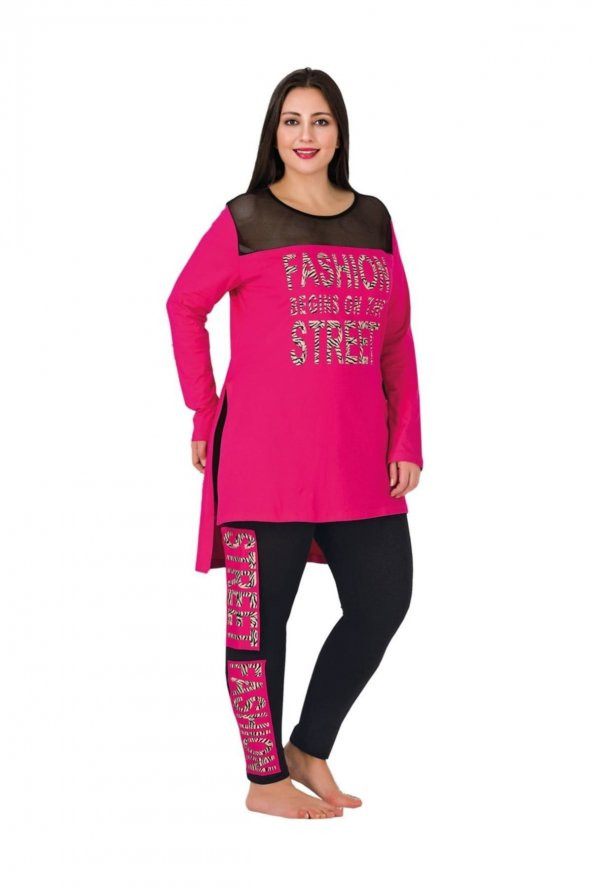 Lady 155 Pembe Renk Büyük Beden Pijama Takım