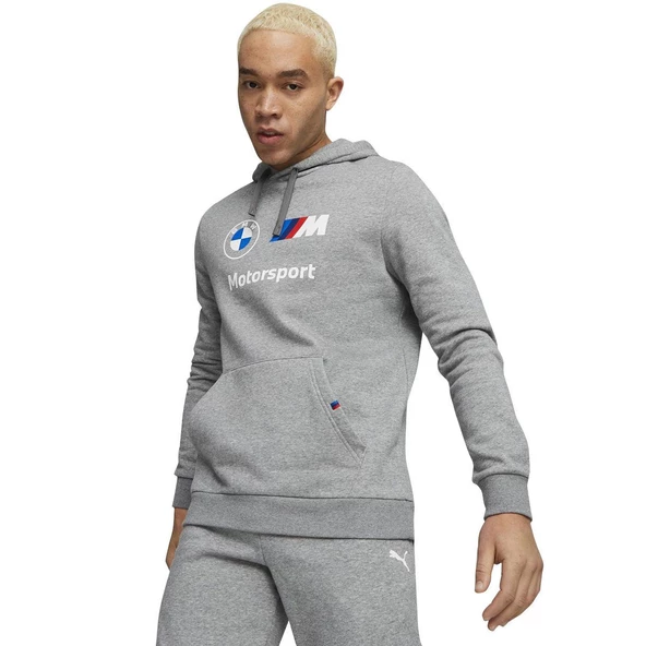 Puma BMW MMS ESS Hoodie Fleece Medium Gray He Erkek Sweatshirt - 1
