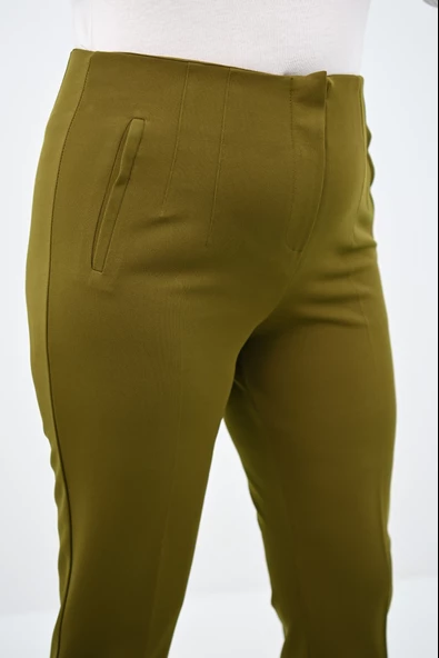 Kadın Büyük Beden Yüksek Bel Esnek Klasik Pantolon 6311-25 - 12