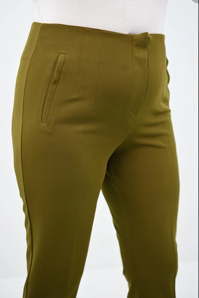 Kadın Büyük Beden Yüksek Bel Esnek Klasik Pantolon 6311-25 - 12