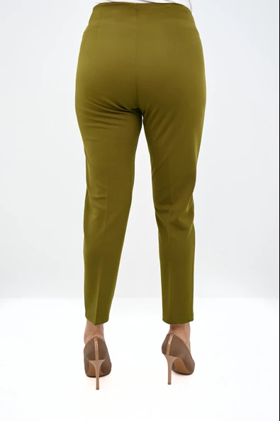 Kadın Büyük Beden Yüksek Bel Esnek Klasik Pantolon 6311-25 - 11
