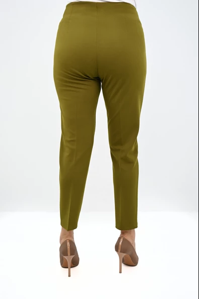Kadın Büyük Beden Yüksek Bel Esnek Klasik Pantolon 6311-25 - 11