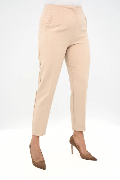 Kadın Büyük Beden Yüksek Bel Klasik Pantolon 6302-25 - 11