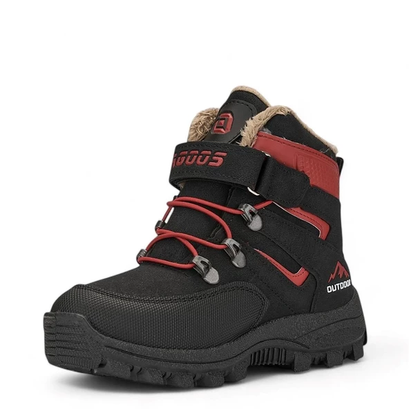 Albishoes Erkek Çocuk Kürklü Cırt Cırtlı Soğuk Geçirmez Kışlık Outdoor Trekking Çocuk Bot (26-35) - 2