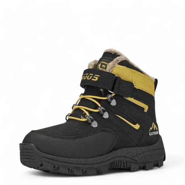 Albishoes Erkek Çocuk Kürklü Cırt Cırtlı Soğuk Geçirmez Kışlık Outdoor Trekking Çocuk Bot (26-35) - 2