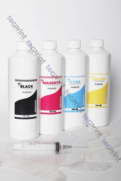TECPRİNT Epson L200-L355 Cmyk  500 ML  Muadil Mürekkep Seti+Enjektör+Eldiven - 3