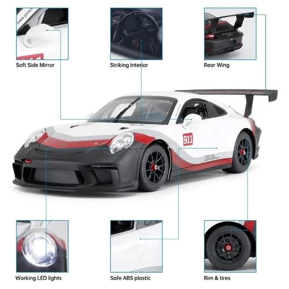 1:14 Uzaktan Kumandalı Araba Porsche 911 Gt3 Cup 2.4 Ghz - 5