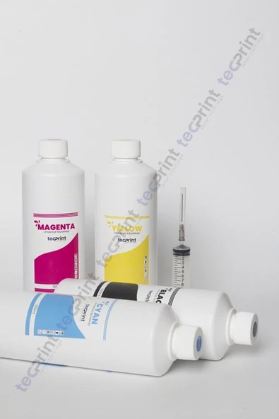 TECPRİNT Epson L310 500 ML  Cmyk Muadil Mürekkep Seti+Enjektör+Eldiven - Resim 2