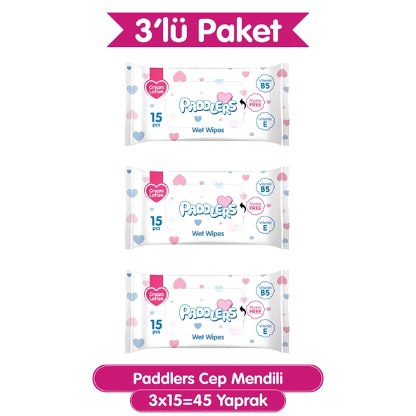 Paddlers Cep Mendili 3x15 (45 Yaprak) ürün görseli 1