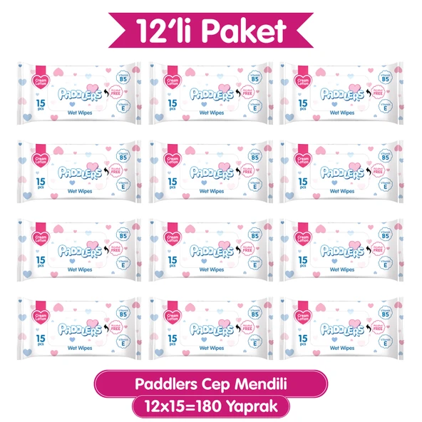 Paddlers Cep Mendili 12x15 (180 Yaprak) ürün görseli