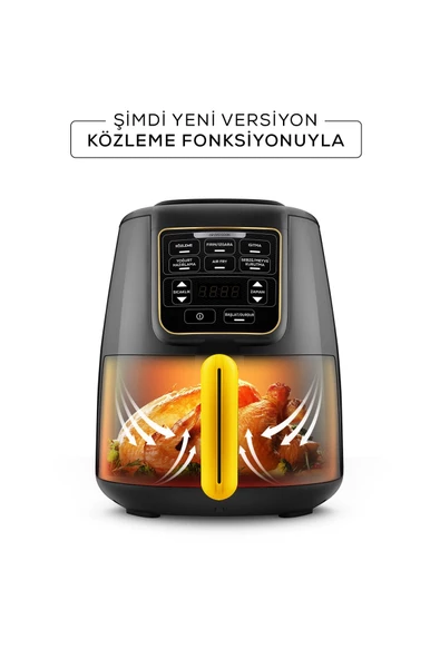 Karaca Air Pro Cook Köz XL Airfryer 4 lt Yağsız Black Gold Fritöz