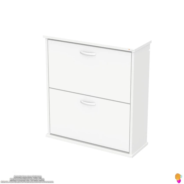 Modilayn UMAY Asma Kapı Önü 72 x 78 x 25,5 cm’lik 2 Düşer Kapak 4 Göz Bölmeli Ayakkabılık - 6