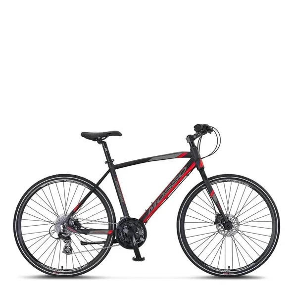 MOSSO LEGARDA-2324-MDM-H ERKEK ŞEHİR BİSİKLETİ 410H HD 28 JANT 24 VİTES SİYAH KIRMIZI ürün görseli 1
