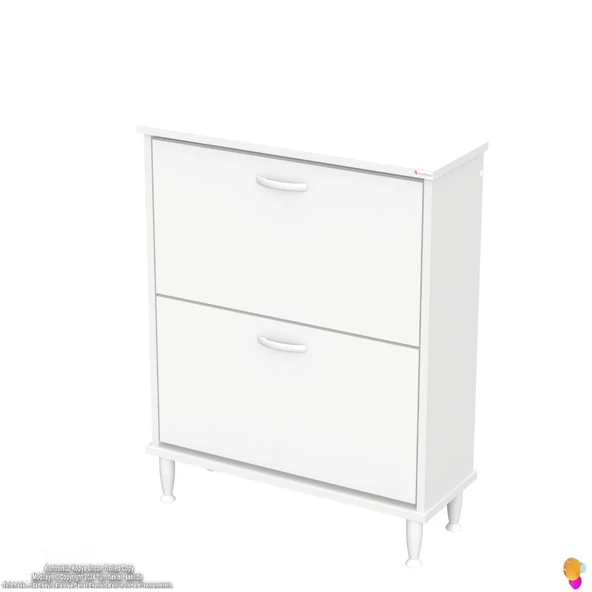 Modilayn UMAY Kapı Önü 72 x 90 x 25,5 cm’lik 2 Düşer Kapak 4 Göz Bölmeli Ayakkabılık - 6