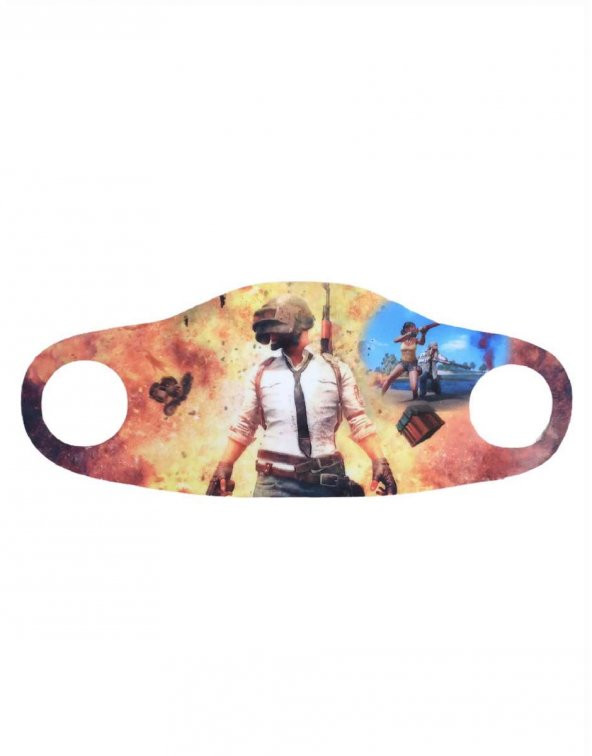 Pubg Baskılı Yıkanabilir Çocuk Maskesi - 1
