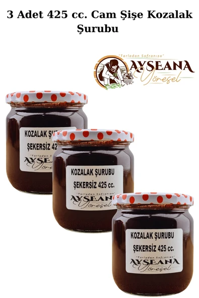 Kozalak Şurubu Odun Ateşinde Ev Yapımı Şekersiz 425ml X3 Adet - 2