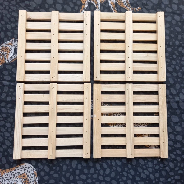 Escoines Koleksiyon 4Adet Gönderilecektir Ahşap Kare Nihale 18,5x18,5cm Sarıçam 39963669466976adb3 - 3