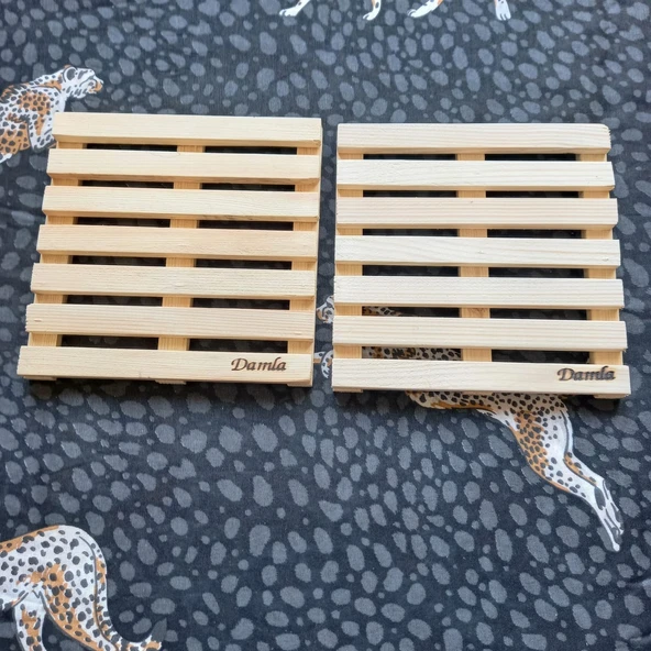 Escoines Koleksiyon 2Adet Gönderilecektir Ahşap Kare Nihale Sarıçam 18,5x18,5cm 3996366946502513dd - 6