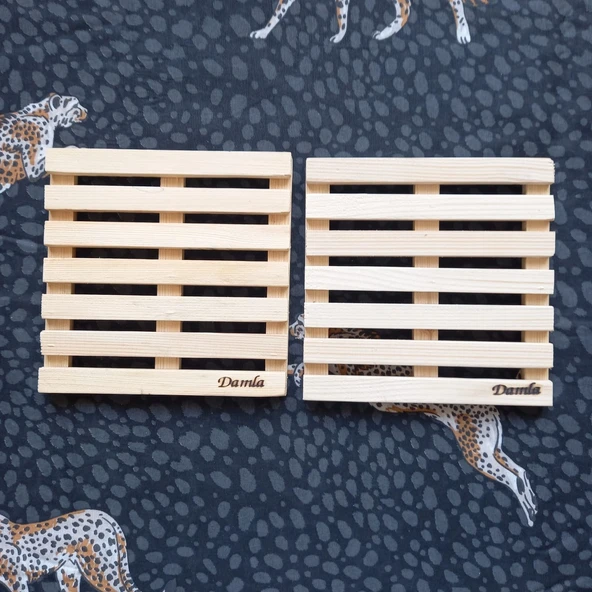 Escoines Koleksiyon 2Adet Gönderilecektir Ahşap Kare Nihale Sarıçam 18,5x18,5cm 3996366946502513dd - 4