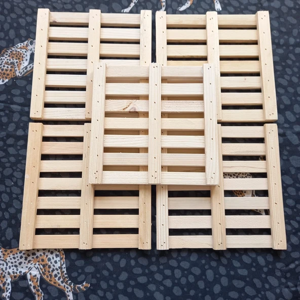 Escoines Koleksiyon 5Adet Gönderilecektir Ahşap Sarıçam Kare Nihale 18,5x18,5cm 399636694677074728 - 3