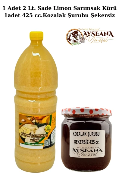 Limon Sarımsak Kürü 2 Lt, Kozalak Şurubu Şekersiz 425 ml. - 2