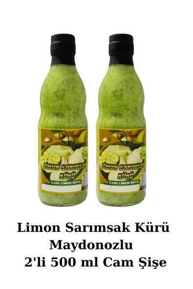 Limon Sarımsak Kürü Maydanoz'lu 2x 500 ml. Cam Şişe  El Yapımı Doğal - 2