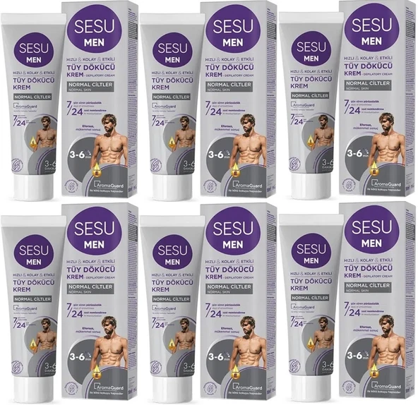 Sesu Tüy Dökücü Krem For Men 100ML (6 Lı Set)