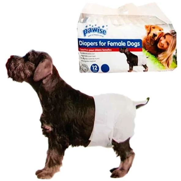 Pawise Dişi Köpek Alt Bağlama Bezi Beyaz XL Boy 12 Adet - 2